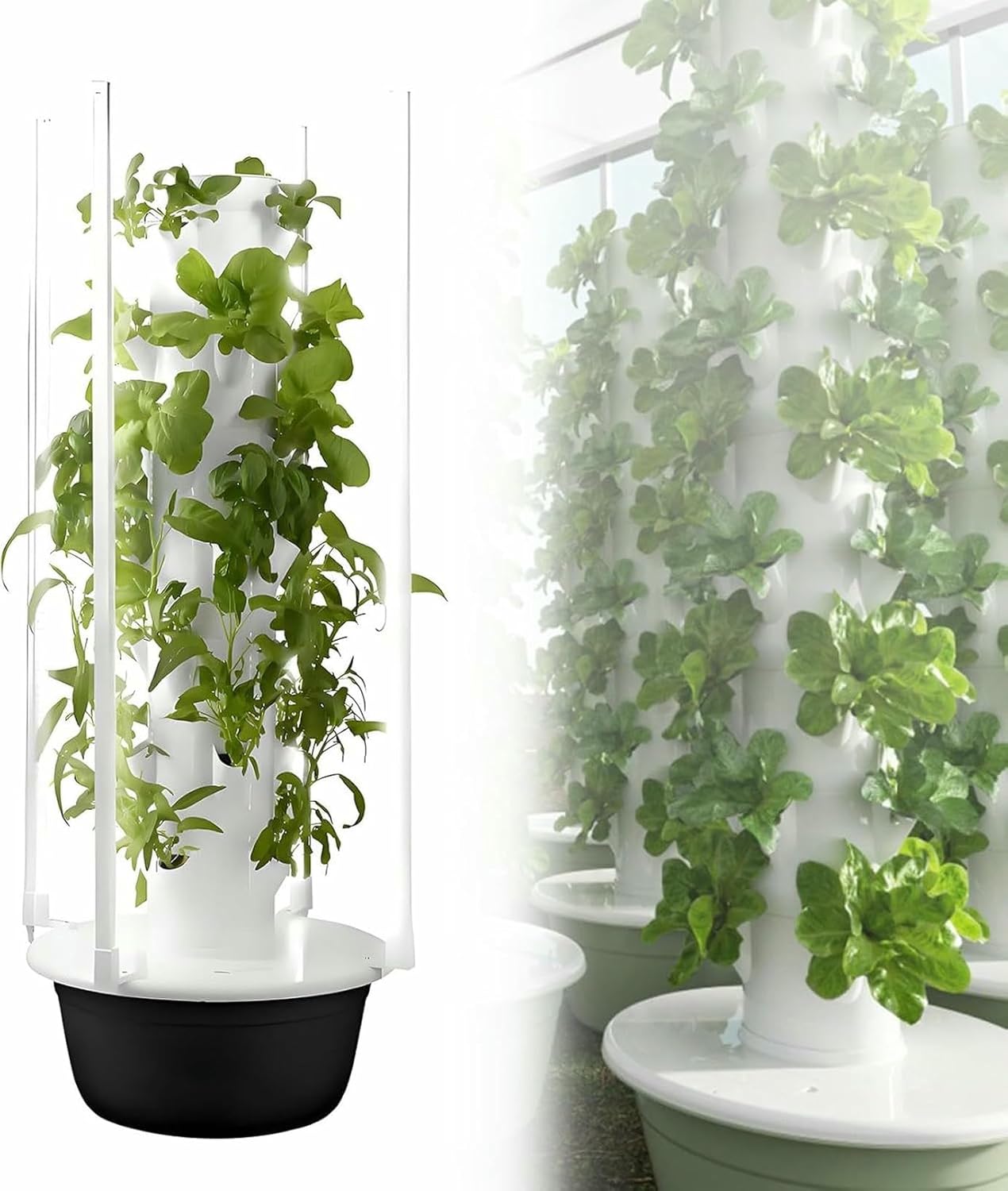 Balcony Hydroponic Growing System for Gardening Lover Detachable, Home Garden Farm Greenhouse Vertical Tower Planters-*