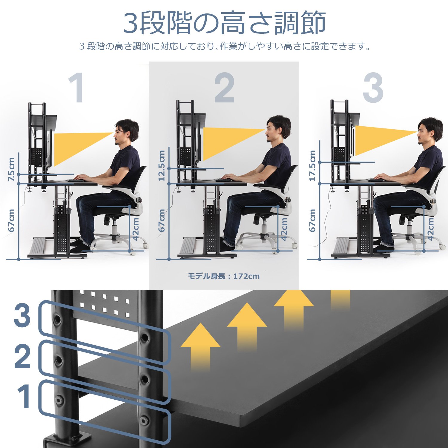 Amazon.co.jp: Bauhutte (バウヒュッテ) デスクラック ハイタイプ 