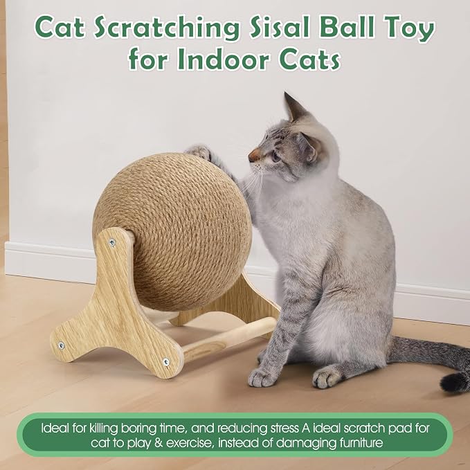 Rascador para Gatos Bola de Sisal con Soporte Estable miniatura 6