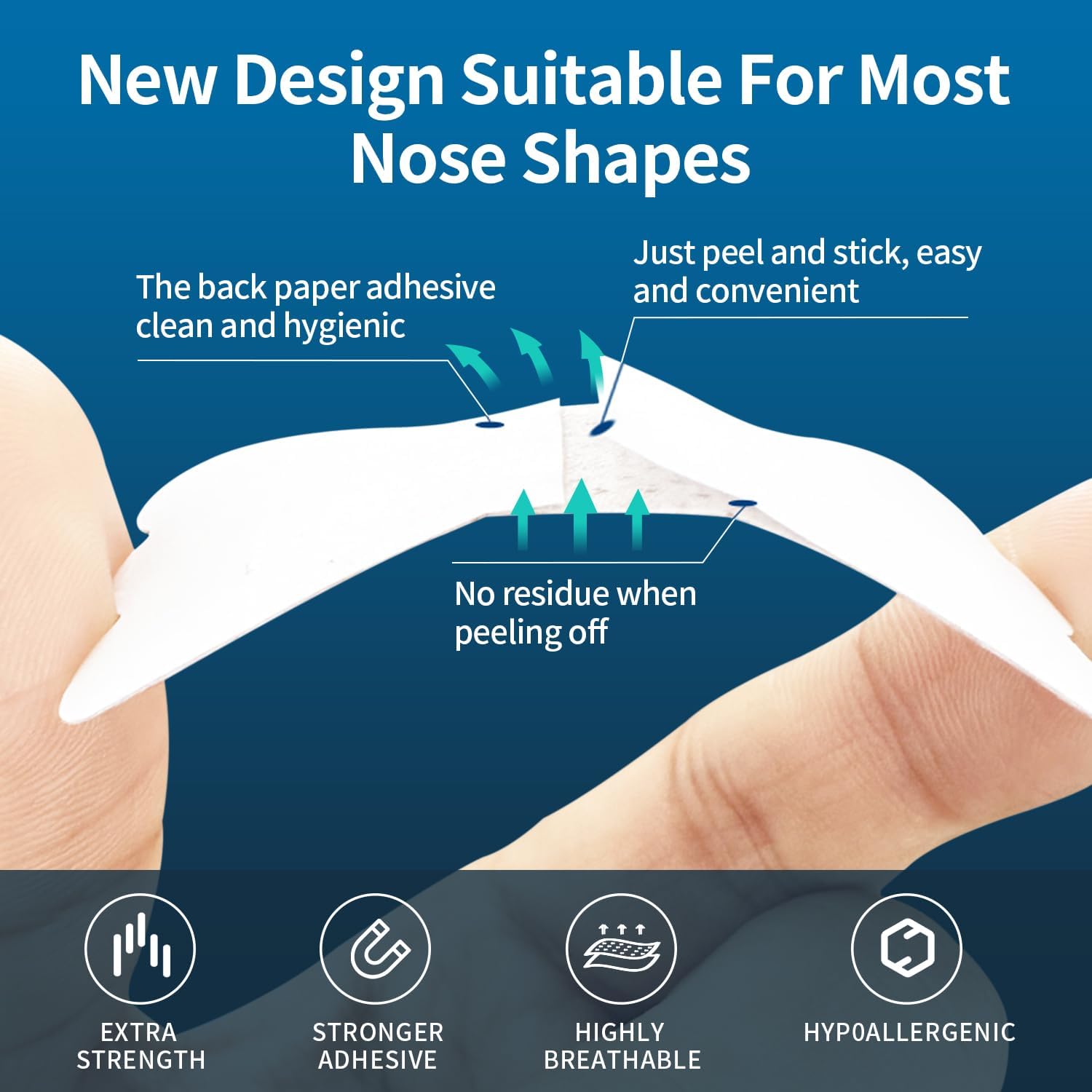 120Ct Nasal Strips for Snoring & Breathing Relief | Nose Tape for Nasal Congestion Relief | Effective Nose Strips to Open Airway, Improve Sleep & Anti Snoring (120 Packs) - Image 2