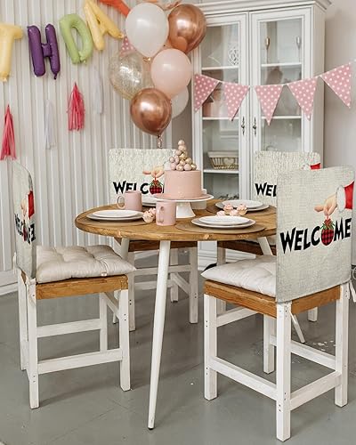 Miniatura 3 de Paquete de 8 fundas decorativas para sillas de comedor de Navidad, fundas de asiento decorativas para sillas de cocina, comedor, fundas extraíbles