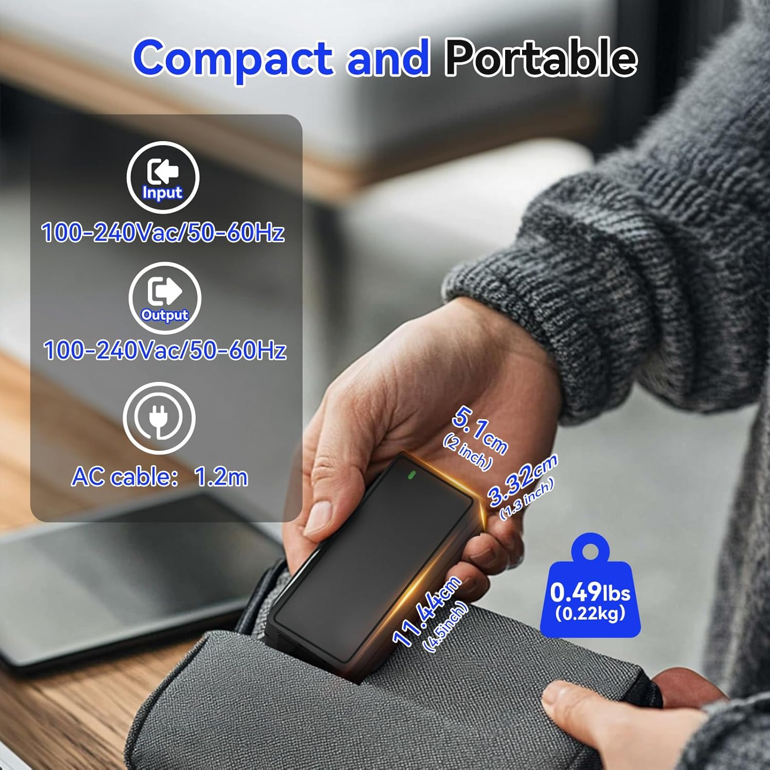 WattCycle 12V 5A Intelligent Float Charger - Battery Charger for All Battery Types, Sparkless Technology, Lightweight - Protects Li-Ion Batteries with Efficient Charging