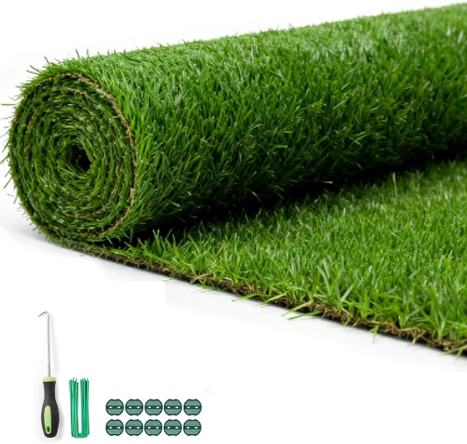 Artificial Grass for Dogs, Fake Grass Outdoor Rug with Drainage Holes, Thick Turf Grass for Patio, Garden, Lawn, Balcony (6ft x 10ft)