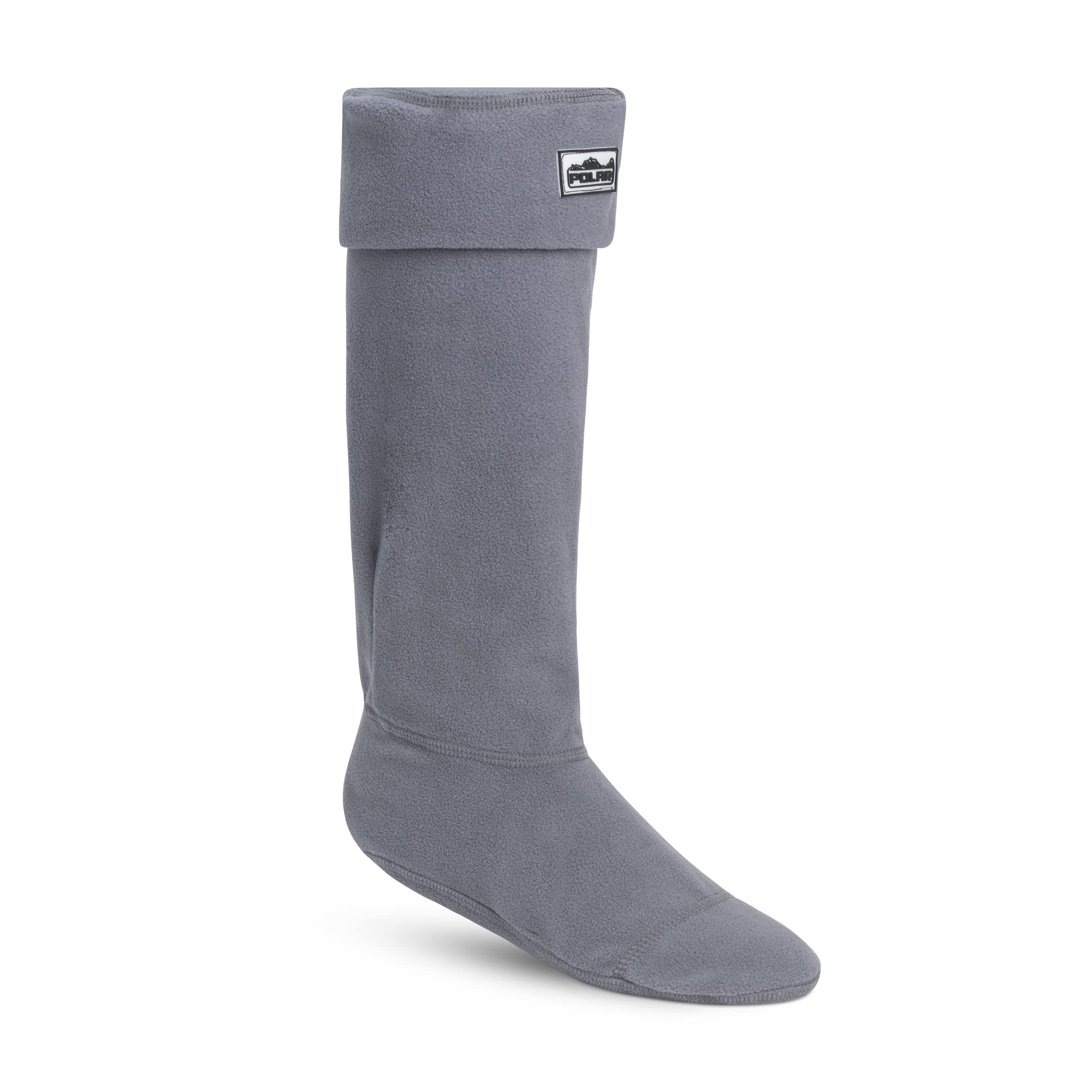 Polar Womens Thermal Fleece Welly Wellington Boot Warm Cosy Soft Wellie Socks - Grey - L