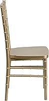 Vista 6 de BizChair Silla Chiavari apilable de resina dorada