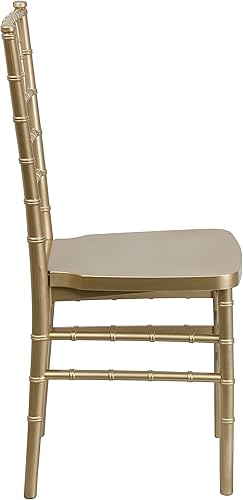 Miniatura 6 de BizChair Silla Chiavari apilable de resina dorada