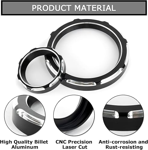 Miniatura 10 de PSLER Kit de bisel de calibre de ráfaga para motocross, tacómetro, tacómetro, para Touring Electra Glide Ultra Classic Street Glide Ultra Limited