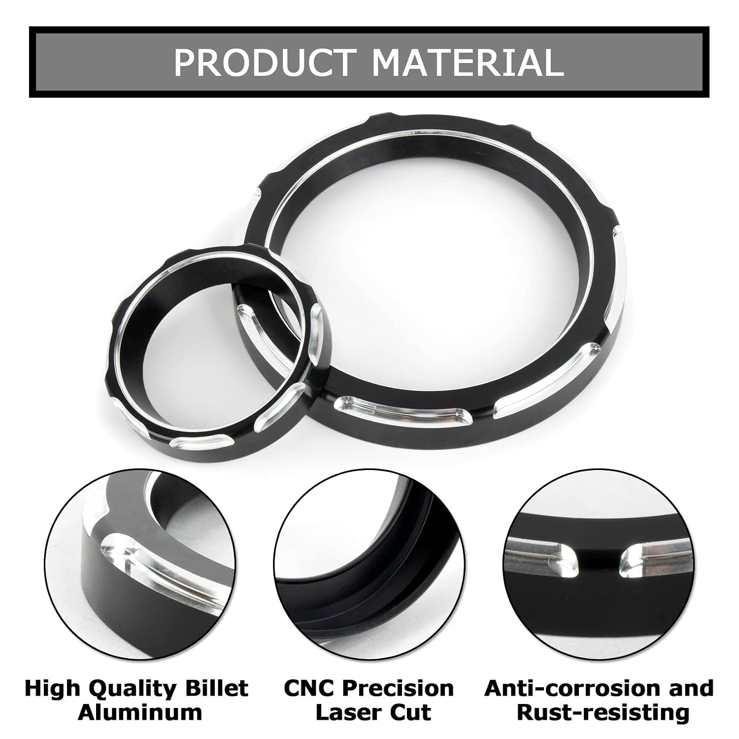 PSLER Motorcycle Burst Gauge Speedometer Instrument Trim Ring Decorative Cover Board Guard Bezel Kit Set Fit for Touring Ultra Classic Electra Street Road Glide Trike 1996-2013
