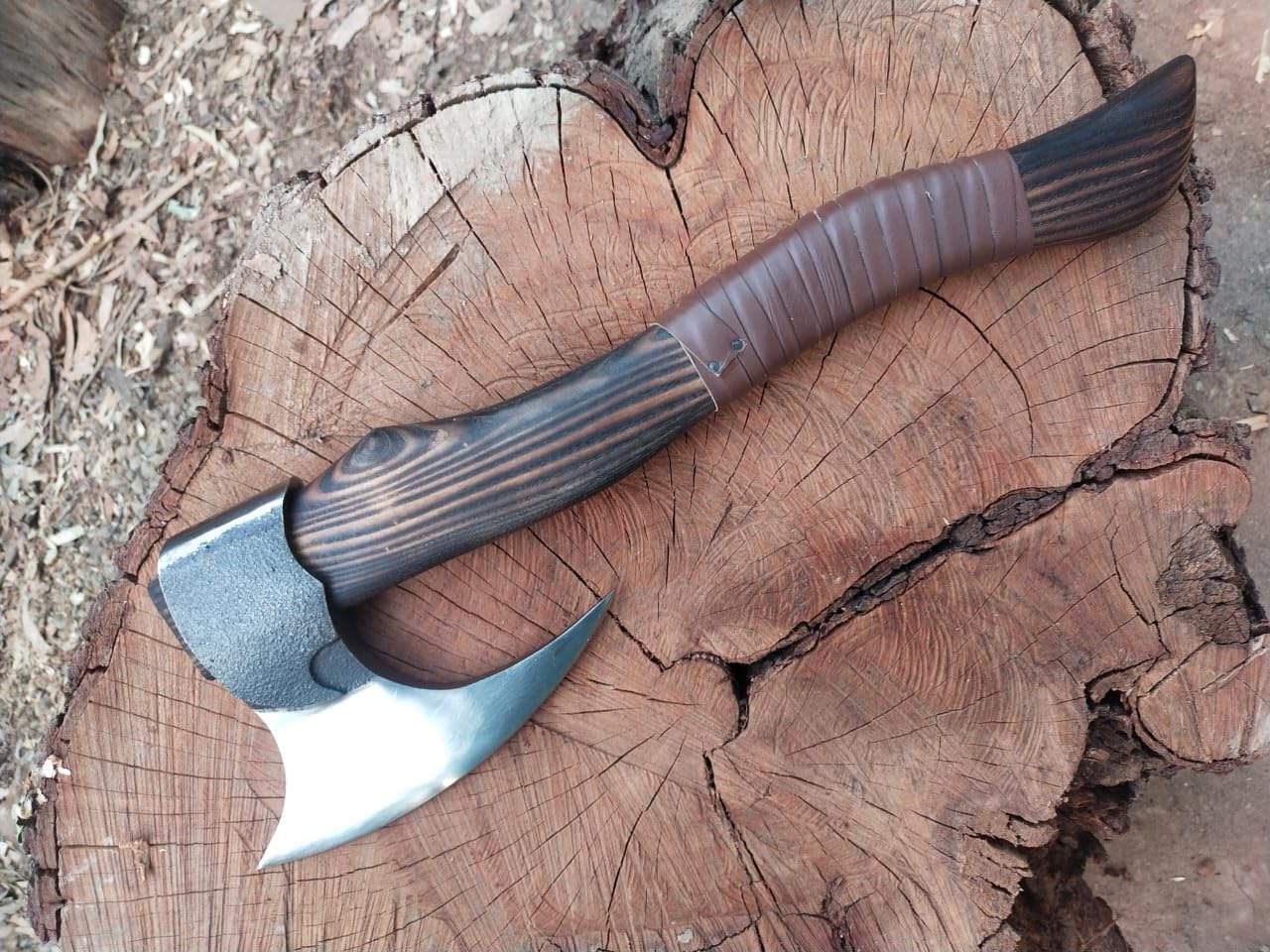 Hunting & Camping | custom handmade Viking medieval Axe with Viking gift,Hand Axe,Viking Gifts for Men,Camping Tomahawk,Bearded,Valhalla Axe with Leather Sheath (Battle axe) (Battle)
