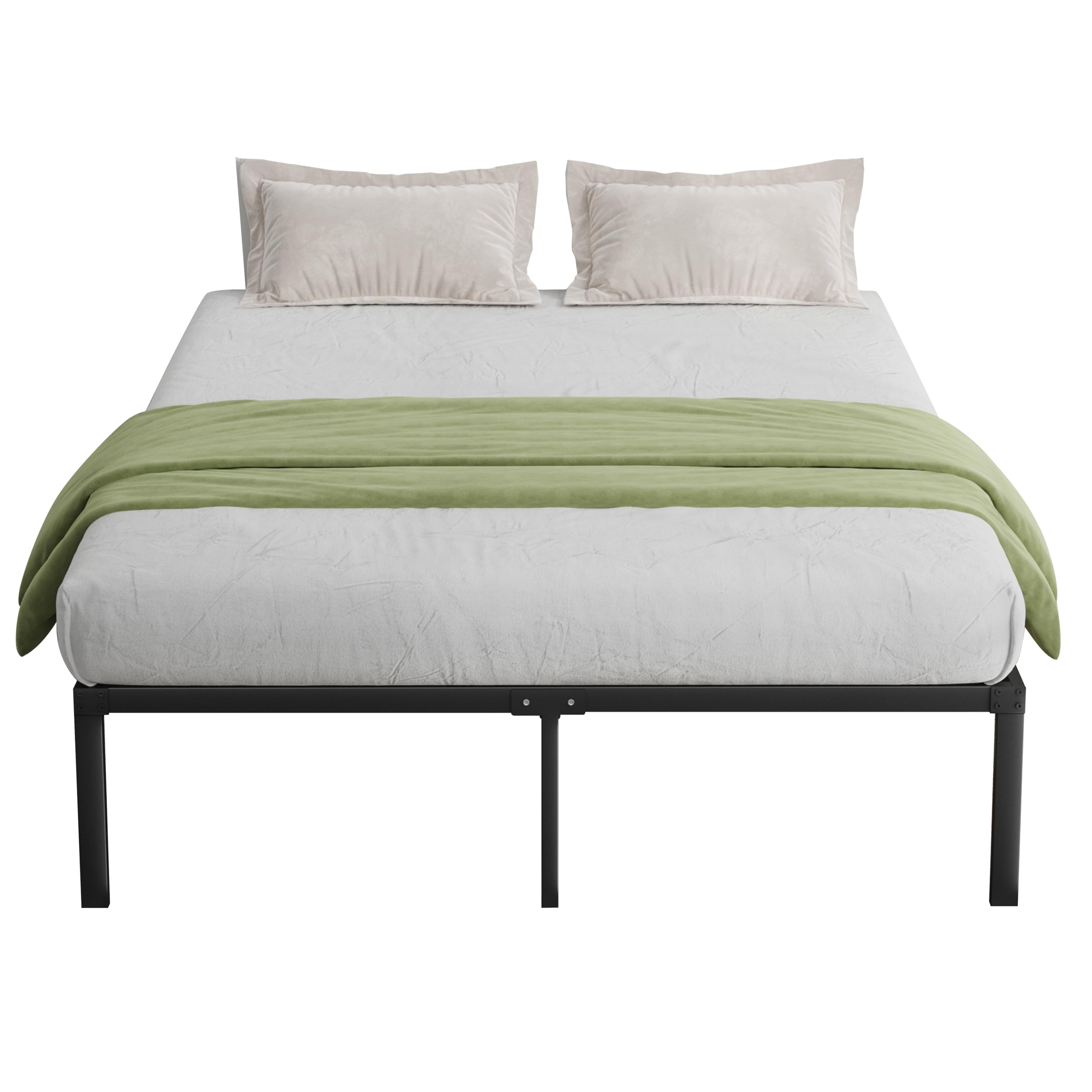 Novilla Somier 135 x 190 metálico, Altura 30,5 cm, Estructura Cama 135x190con Patas, metálica Incluye un somier de láminas metálicas y Tiene, Negro