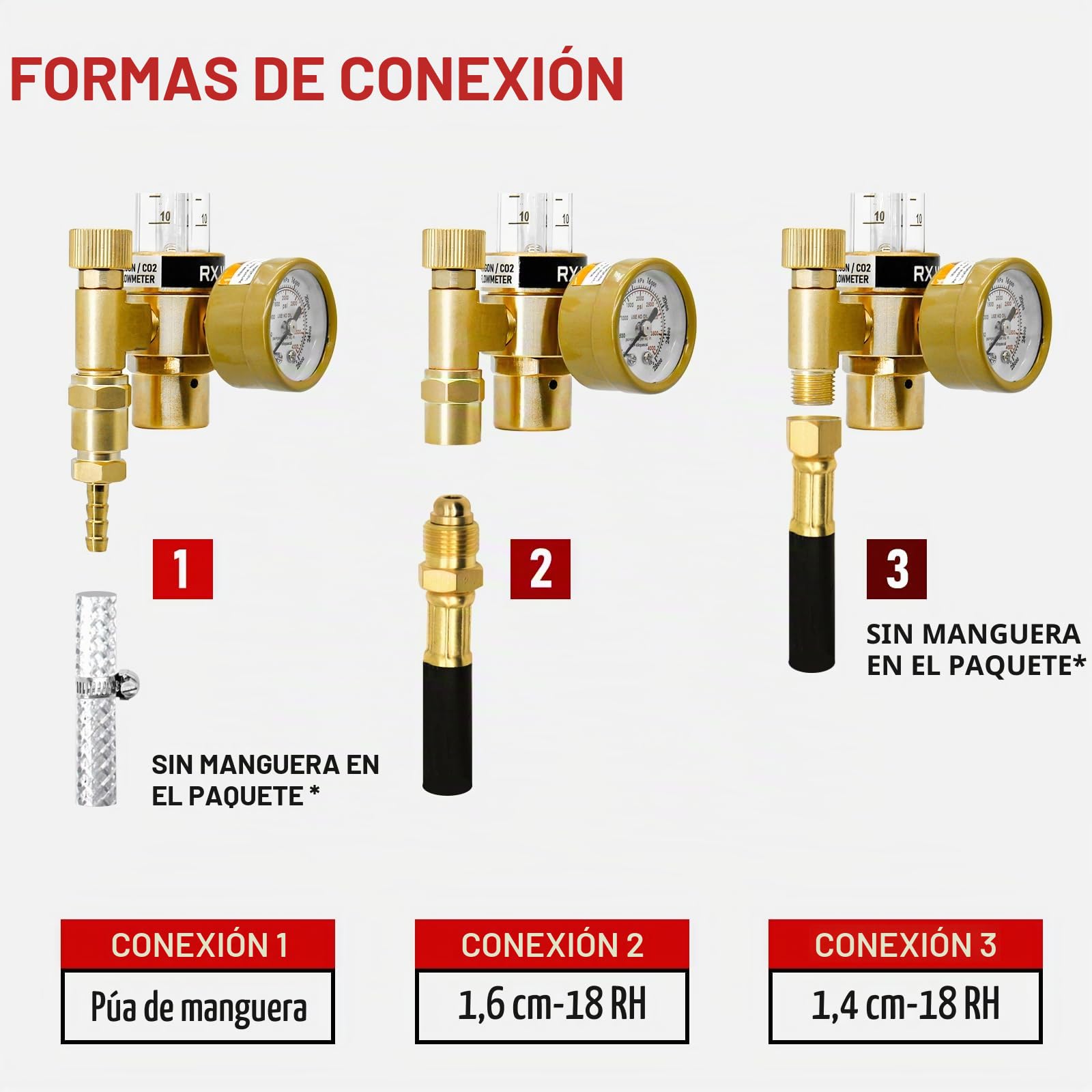 RX WELD Regulador de argón medidor de Flujo de Gas para Soldadura Mig TIG con Soldadura de Manguera de Gas