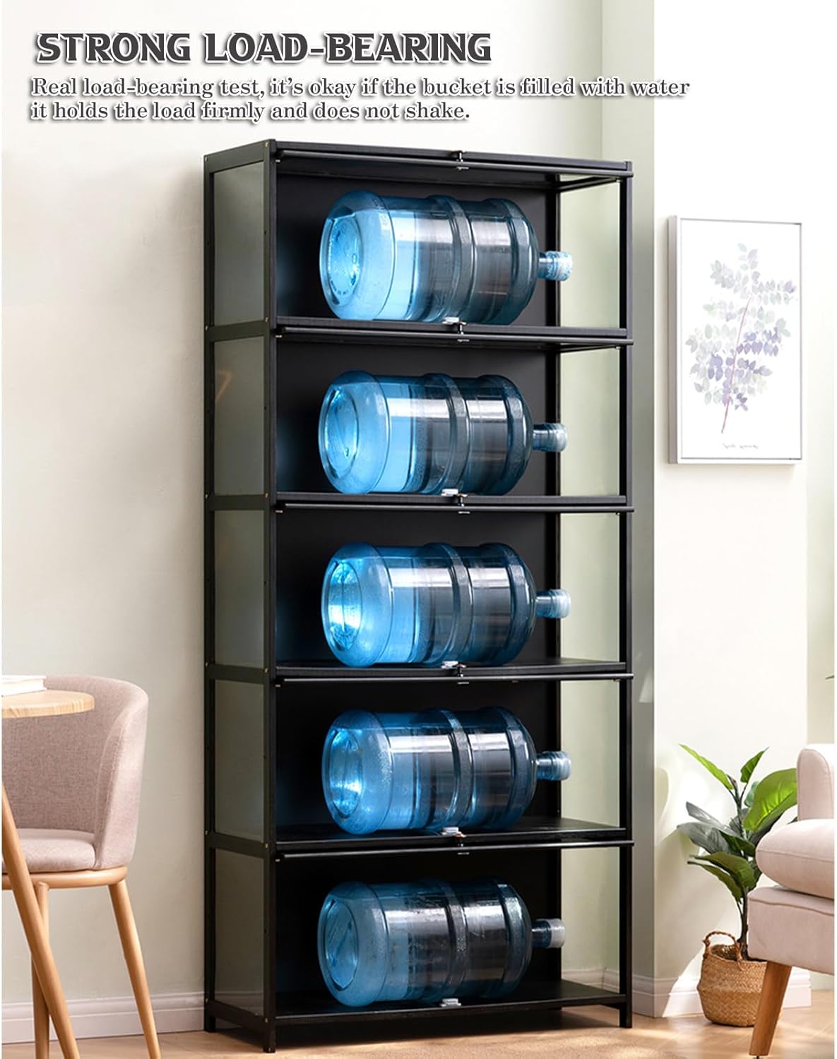 Display Cabinet with Acrylic Cabinet Door Curio Cabinets Display Shelf Bamboo Storage, Modern Minimalist Flip Door Display Case Curio Cabinet Floor Standing Bookshelf, Collection Display Case