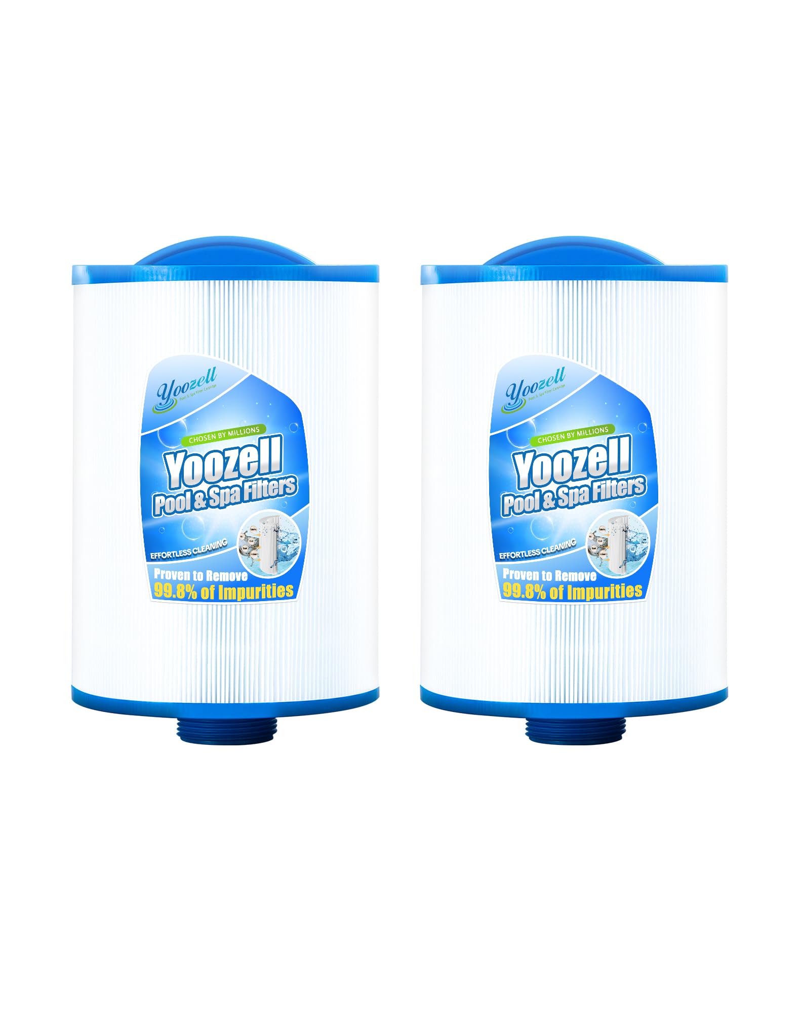 Yoozell 5CH-35 Spa Filter Cartridge Replaces for C-5CH-35,FC-0300,AK-90109,Filters XLS-526, Darlly 50353,35 sq. ft Drop in Hot Tub Filter, 2 Pack