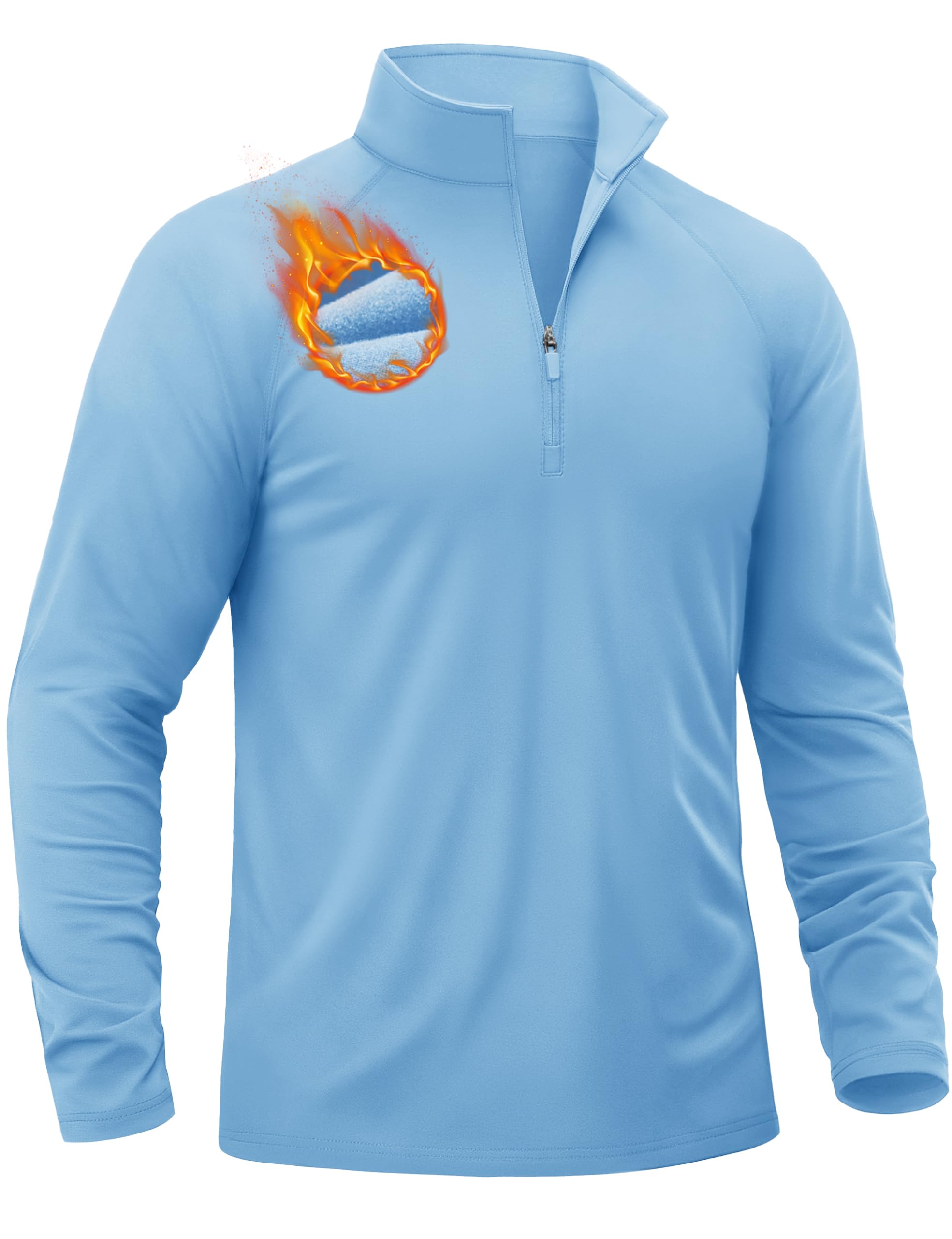 TACVASEN Men's Quarter Zip Pullover Fleece Lined Thermal Long Sleeve Golf Shirt 1/4 Zip Warm Winter Sweatshirts