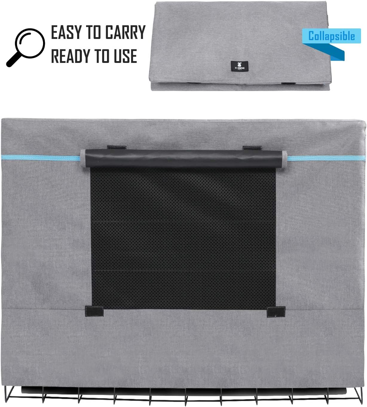 X-ZONE PET Indoor/Outdoor Dog Crate Cover, Polyester Crate Cover or Durable Windproof Kennel Covers for Wire Dog Crates : Pet Supplies