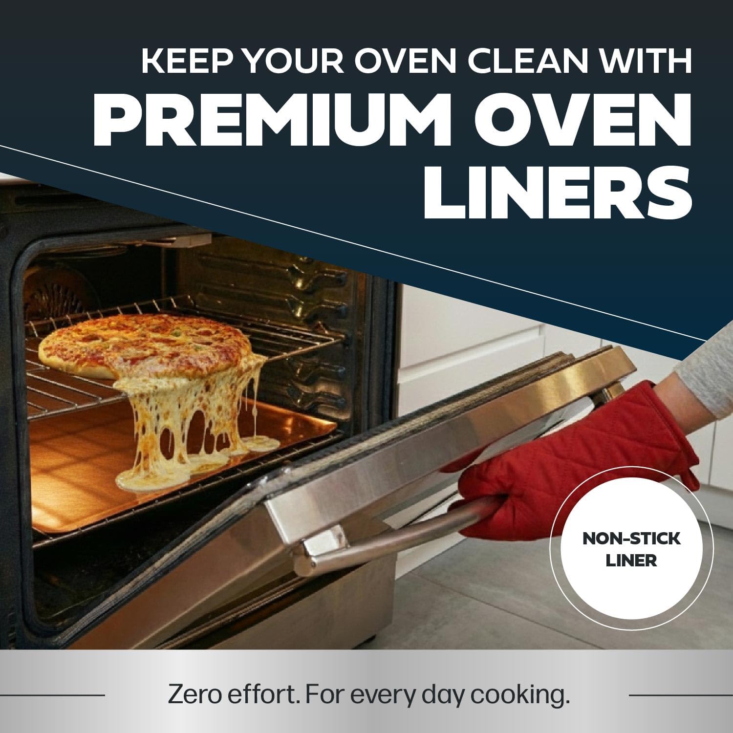 Cooks Innovations Non-Stick Oven Protector Mat - 2 Heavy Duty Nonstick Rack Liners to Protect Convection, Electric, Gas & Microwave Ovens - BPA & PFOA Free Heat Resistant Baking Mat