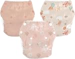 LA PETITE OURSE Reusable Swim Diapers – Adjustable, Washable & Leakproof Swimmers – Baby Swimming Diapers for Boys & Girls – Ideal for Swimming Lessons, Pool, Beach – Newborn to Toddler – 3 Pack