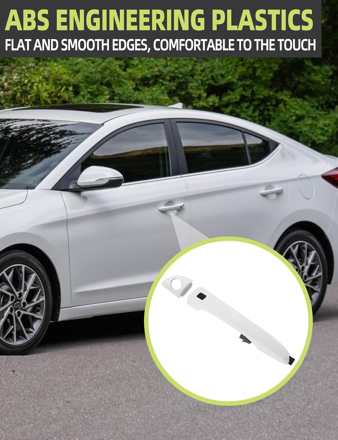 Driver Exterior Door Handle W/Smart Key Front Left Side White