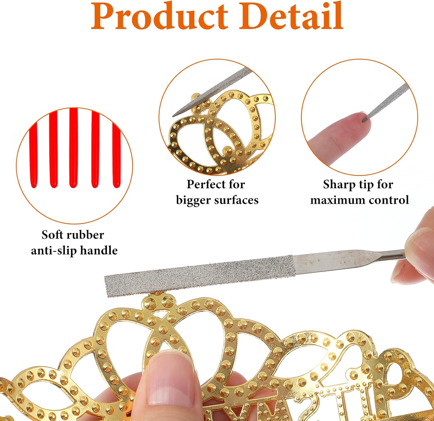 10 Pcs Needle Diamond File Set, 3×140mm Mini Glass File Jewelers Tools, Round Triangular Square Flat Shape Diamond Files Precision Hand Stone Carving Tools