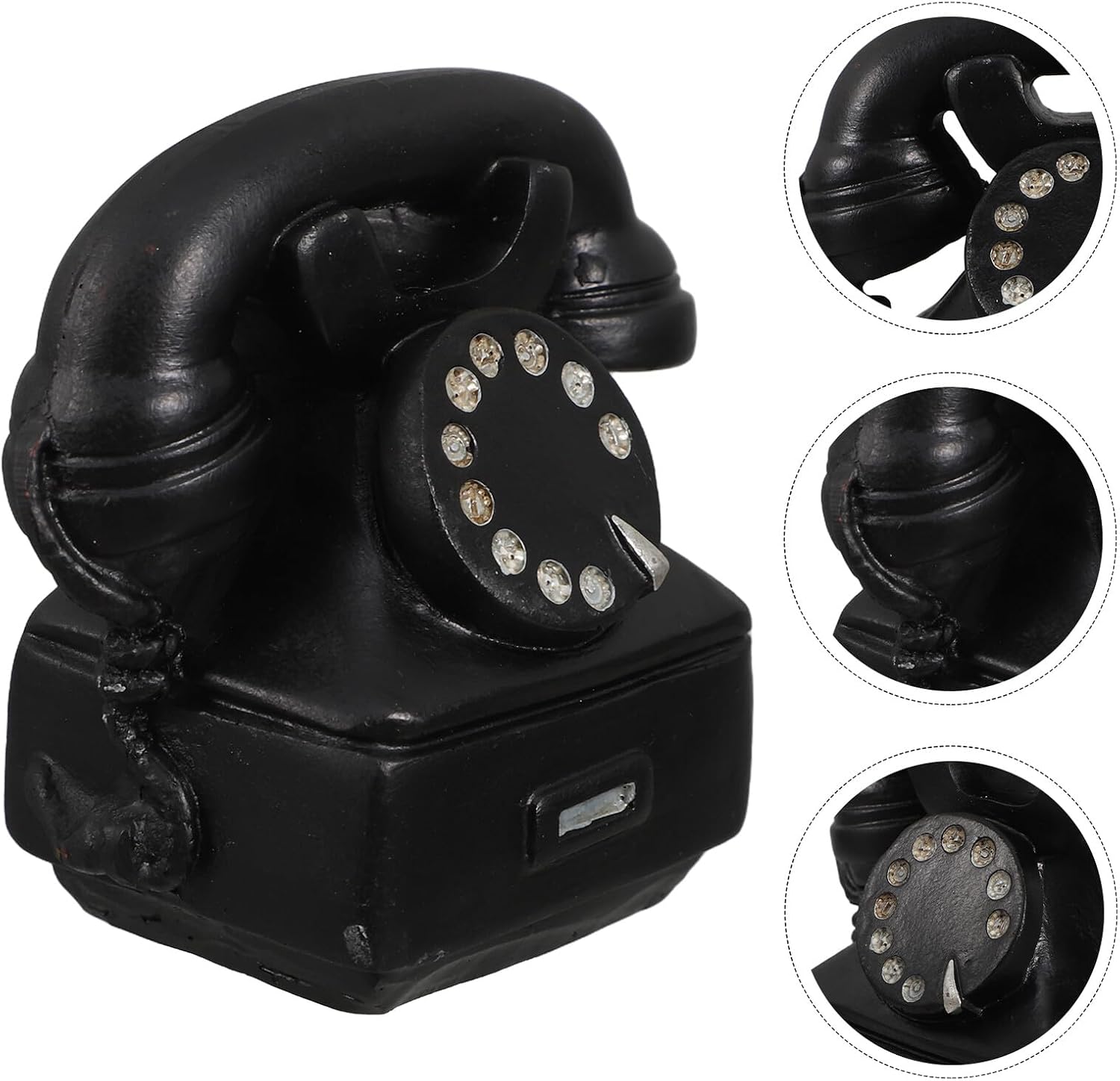 Ipetboom Vintage Miniature Telephone Resin Ornament Retro Desk Decoration for Home Office Shelf Compact Sturdy Antique Decorative Phone Model with Intricate Detailing