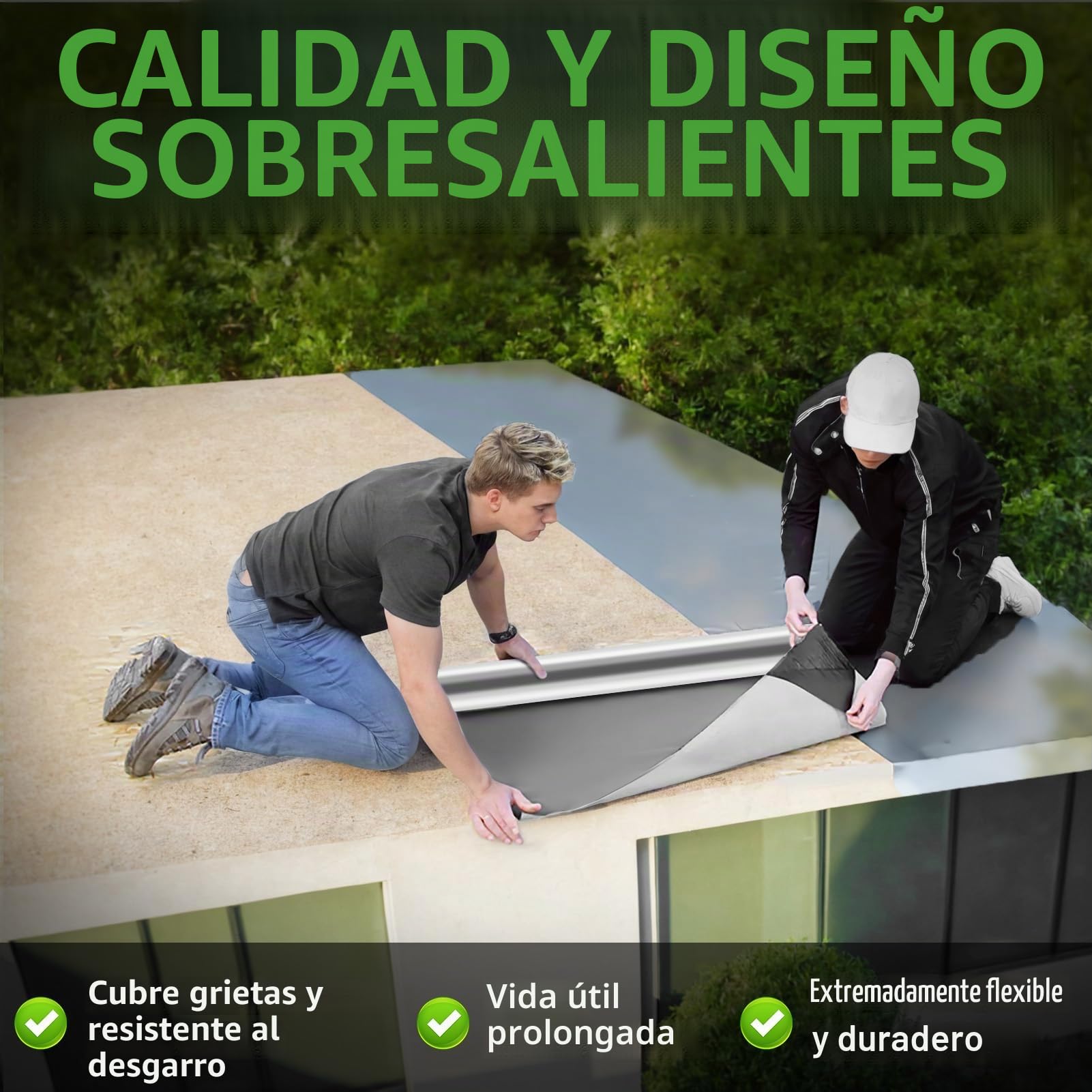 1 lámina de techo de aluminio de 5 m, 5 m², adhesivo de betún autoadhesivo, para cobertizos, cobertizos y cobertizos, resistente a los rayos UV y al agua, color gris plateado