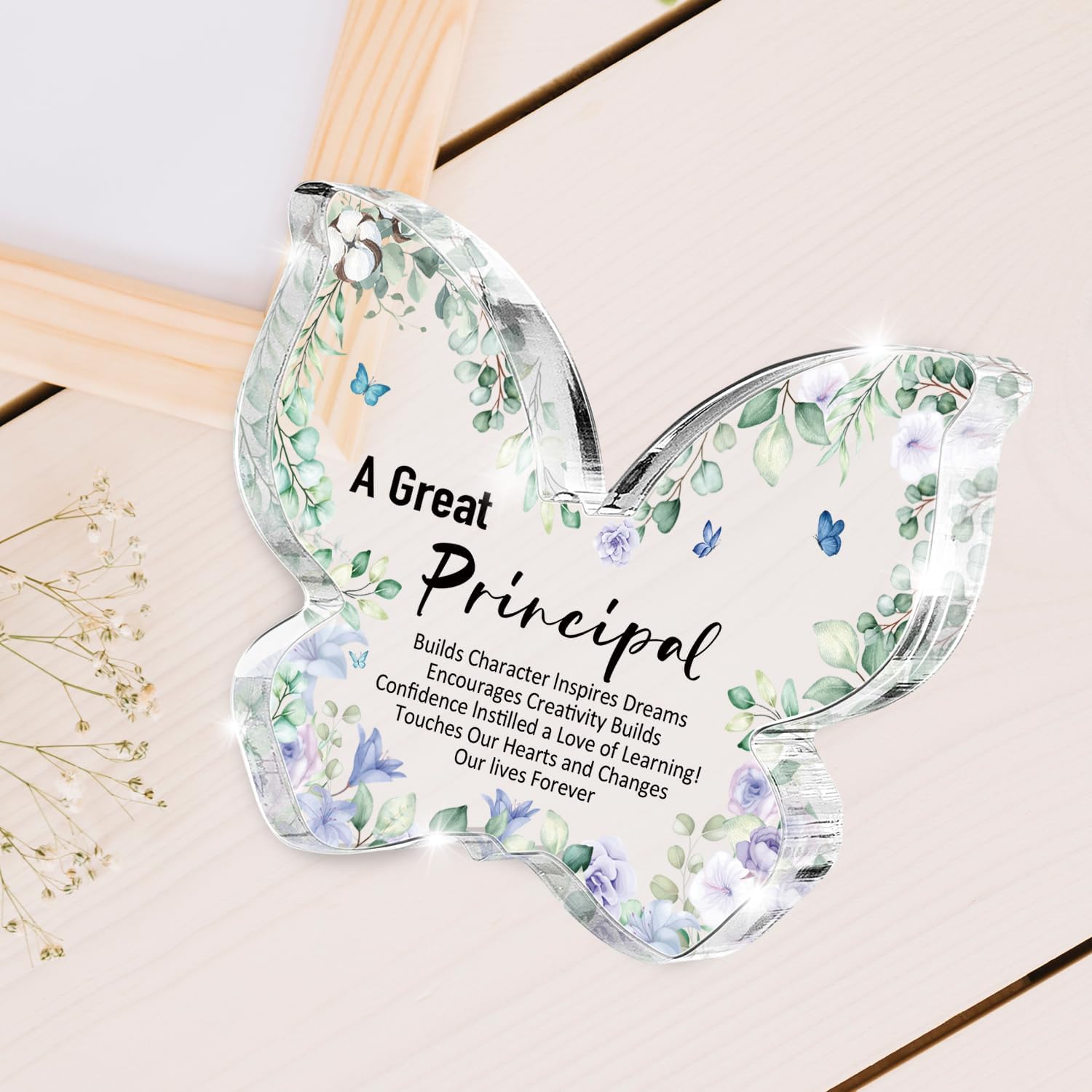 Principal Appreciation Gift - Butterfly Shaped Acrylic Desk Sign, Suitable for Retired Educators, School Administrators Office Decoration, 4.7" x 3.2", Retirement Keepsake - Image 6