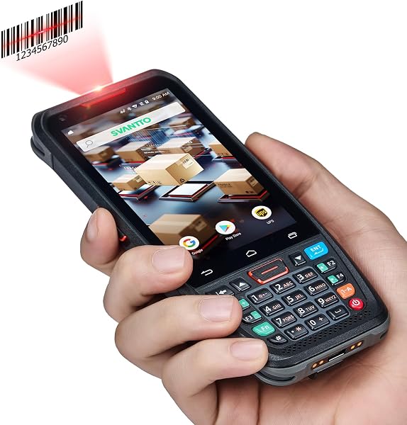 SVANTTO Android Barcode Scanner, Android 13 Handheld Computer, 1D/2D/QR Barcode Scanner, 2/3/4G WiFi BT 5.0 Communicatio