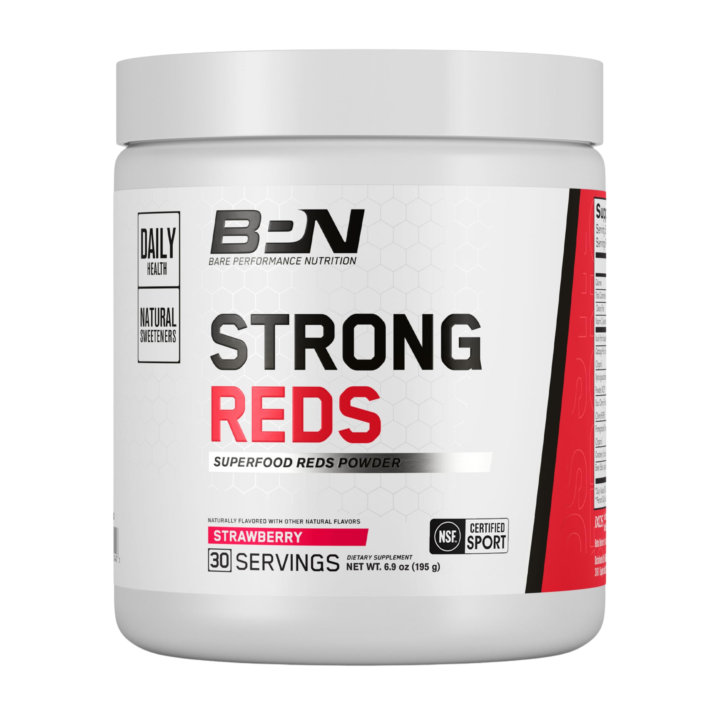 BARE PERFORMANCE NUTRITION, BPN Strong Reds Superfood Powder, Digestive Enzymes, Antioxidants, Improved Natural Energy, 30 Servings, Strawberry