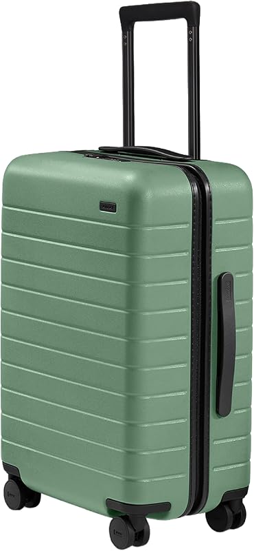Equipaje de mano más grande, valija giratoria rígida liviana de 23 pulgadas | Duradero y liviano, ruedas giratorias premium de 360°, sistema de compresión interior, bloqueo aprobado por la TSA, verde mar