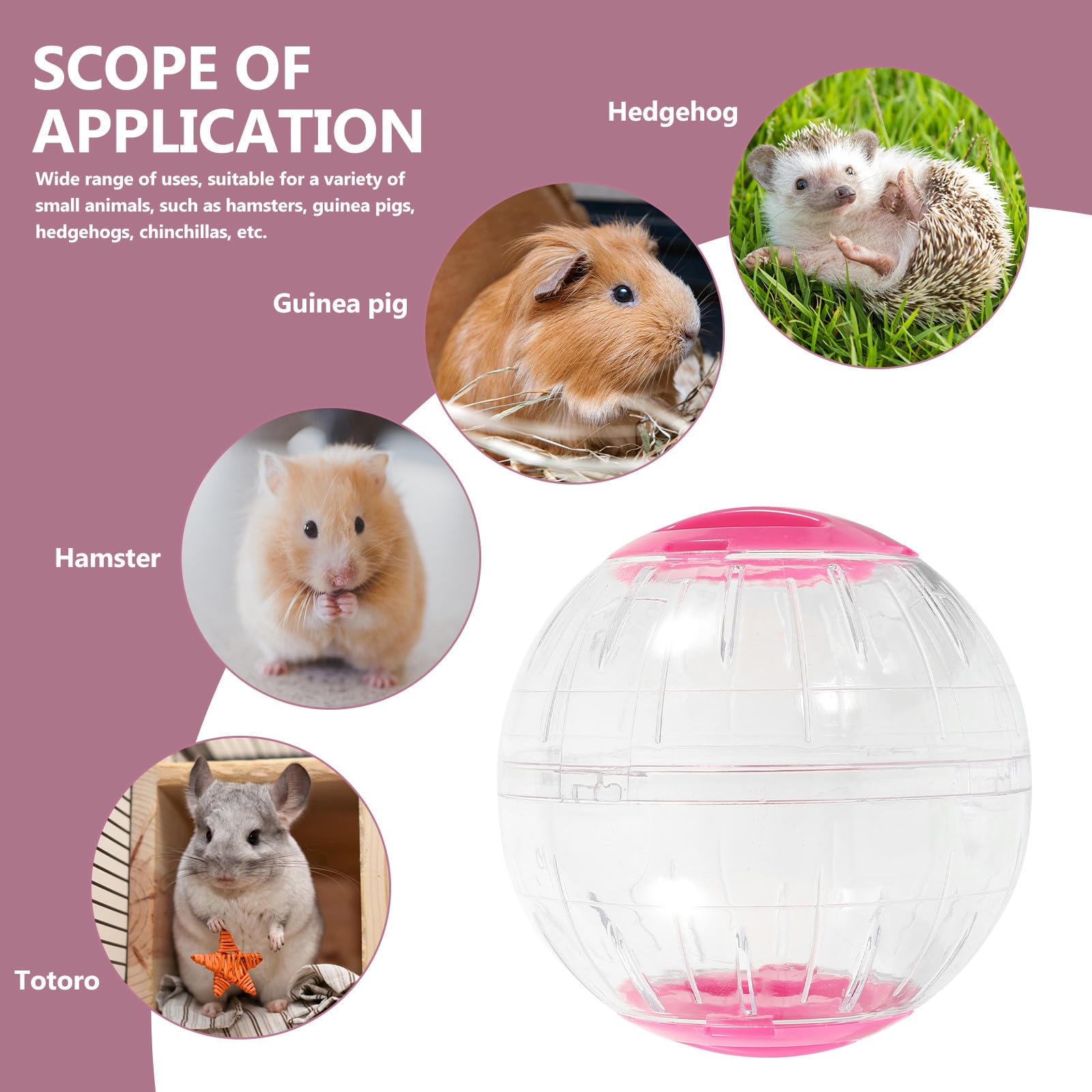 Milisten Boule Roulante Transparente pour Hamster, Lot de 4, Plastique | Observation Claire, Design Anti-évasion, pour Hamster et Gerbille, Usage Maison ou Extérieur