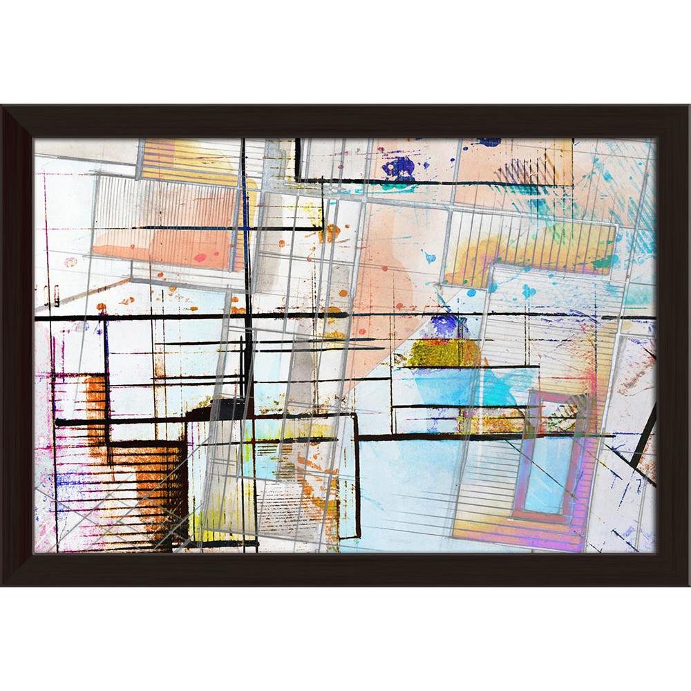 ArtzFolio Abstract Art D8 | Paper Wall Poster Dark Brown Frame with Acrylic Glass | 19 x 13 inch (48 x 33 cms)
