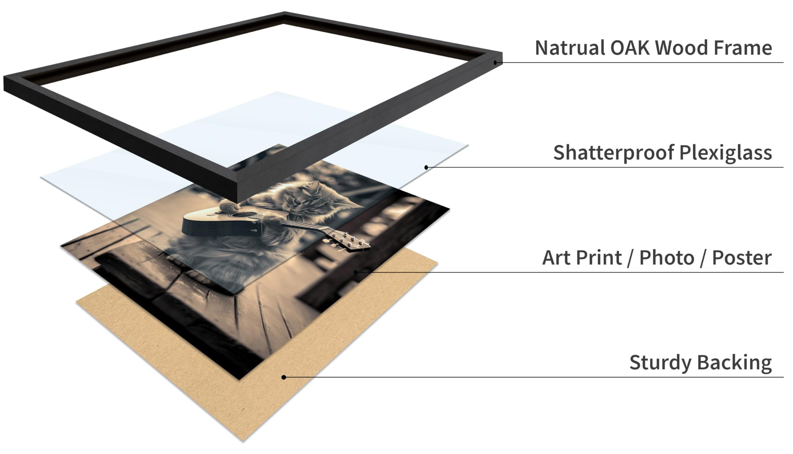 Poster Master Poster con gatti che suonano la chitarra, arte fotografica, arte musicale, regalo per uomini, donne e amanti degli animali, decorazione divertente per camera da letto, soggiorno