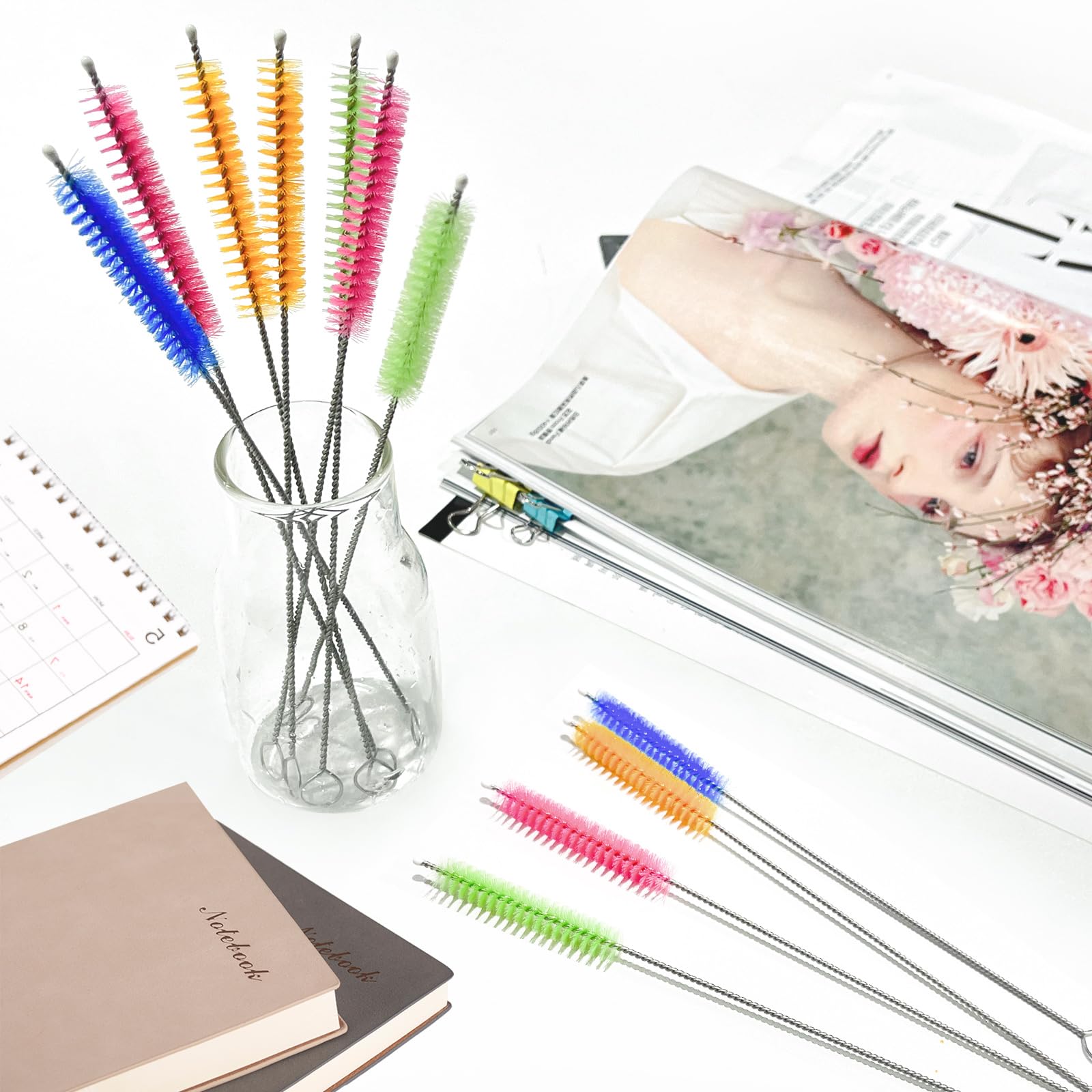 3 Stück Silikon Strohhalmbürsten - Extra Lang Mit Stahlkern 3/6/9mm