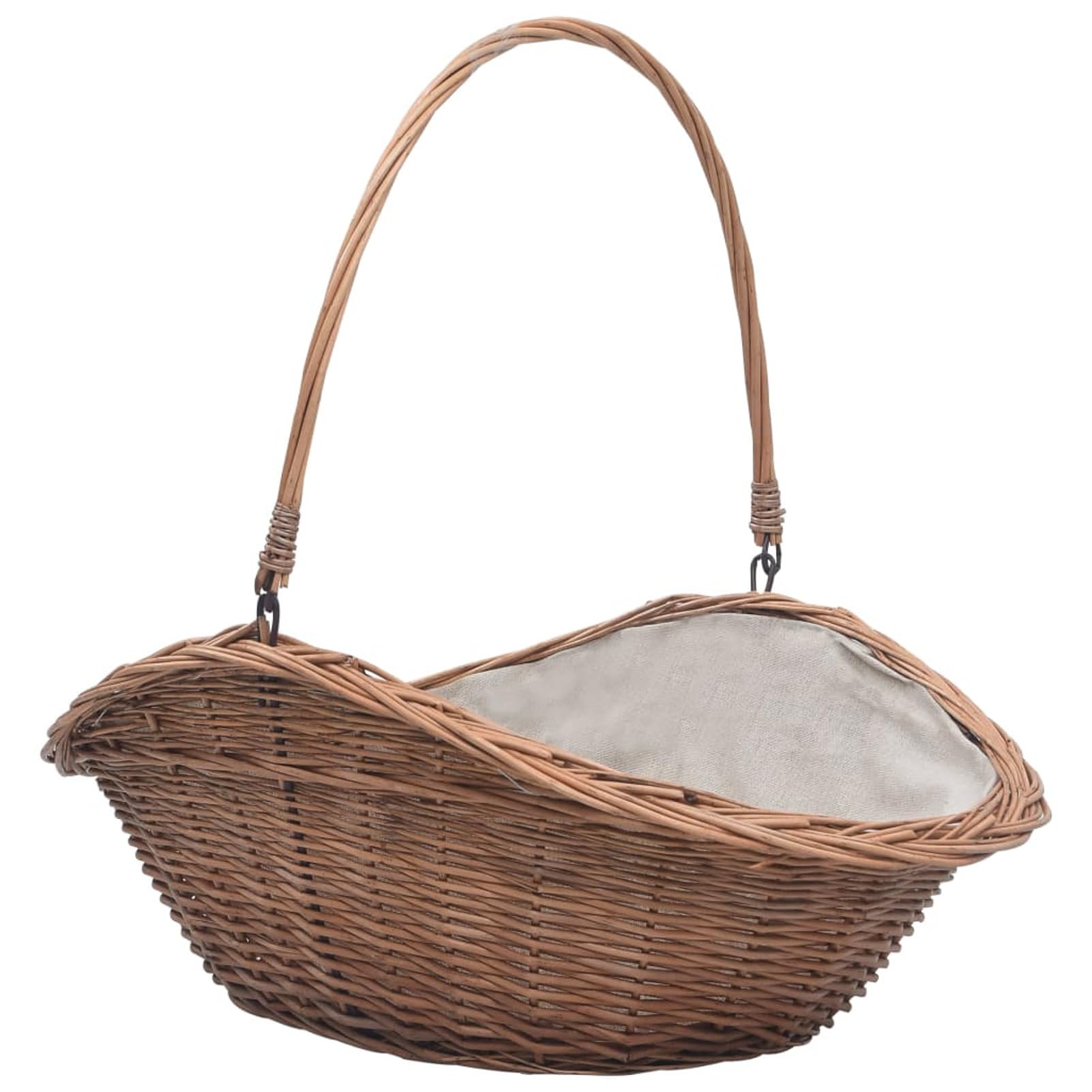 Homgoday Cesta Legna da Ardere con Manico 60x44x55 cm Naturale in Salice, Mobili per Casa Interno Esterno Soggiorno Camera da Letto