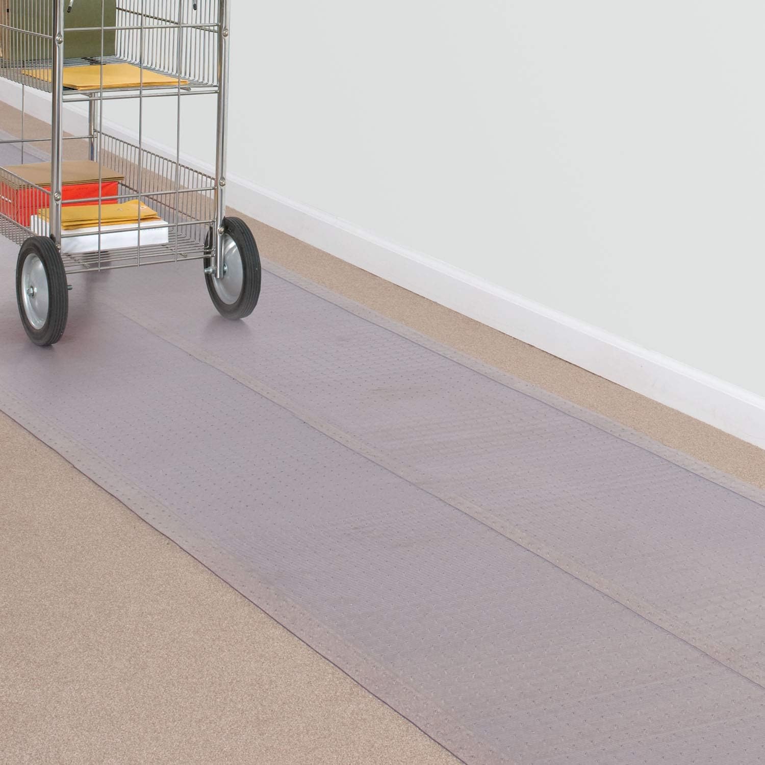 ES Robbins 184013 Vinyl Ribbed Carpet Runner, 27" x 10', Clear