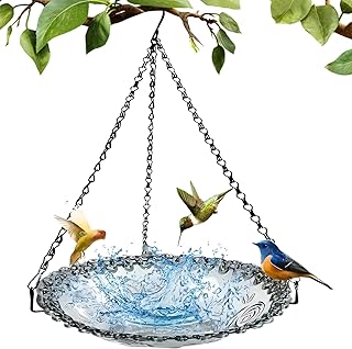 Vogeltränke Vogelfutterspender zum Aufhängen,Vogeltränke Balkon Groß Balkongeländer Garten Vogelbad,Vogeltränke Groß Frostsicher Winterfest Vogeltränke Hängend für für Wildvögel im Garten (Grau) product image