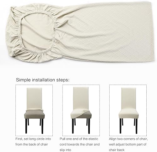 Miniatura 5 de Paquete de 6 fundas navideñas para sillas de comedor, elásticas, extraíbles y lavables, fundas protectoras para sillas de comedor, decoración del