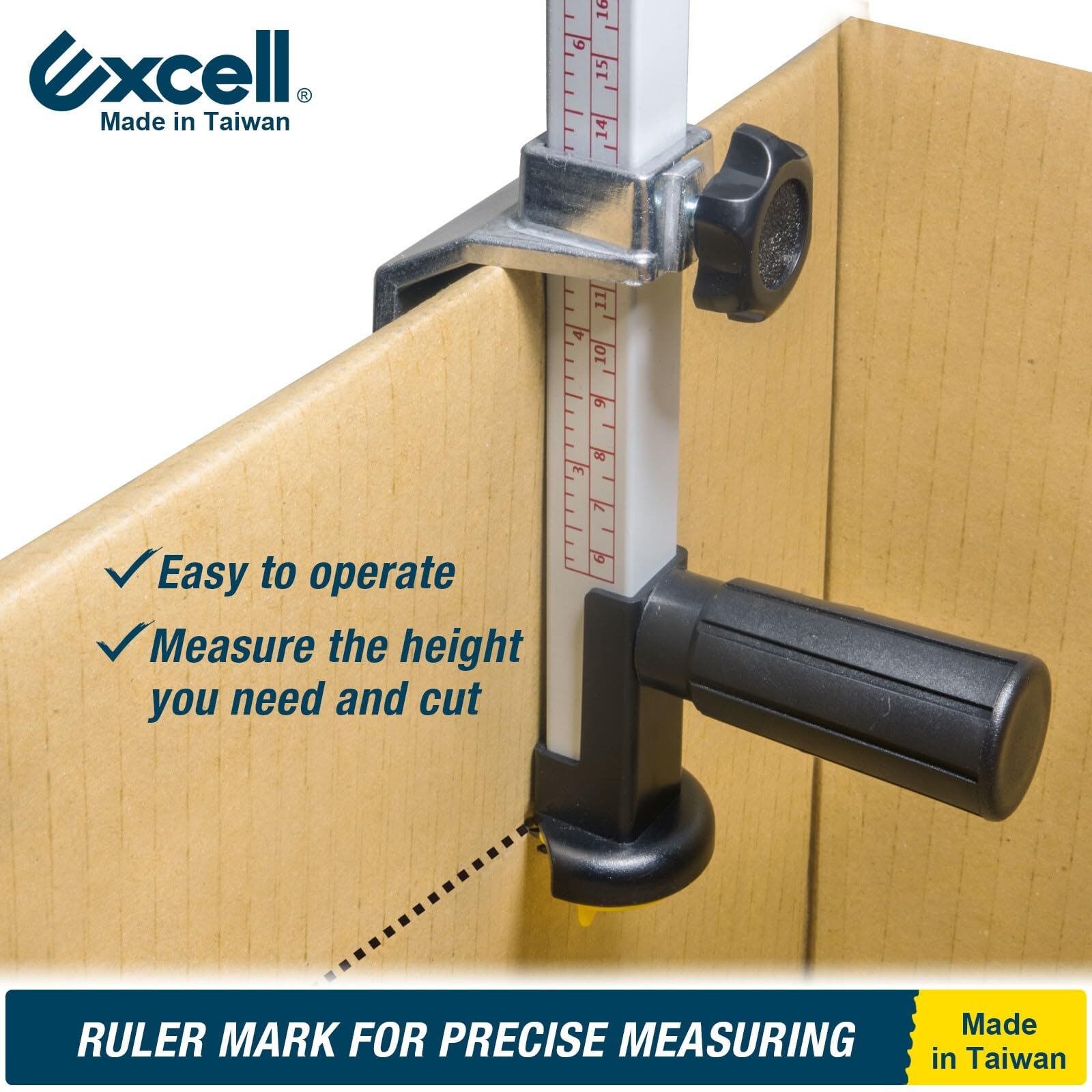 Excell Réducteur de Boîte en Carton avec Couvercle de Lame de Sécurité Outil de Redimensionnement Manuel pour Expédition et Logistique Hauteur Ajustable de 65mm à 305mm