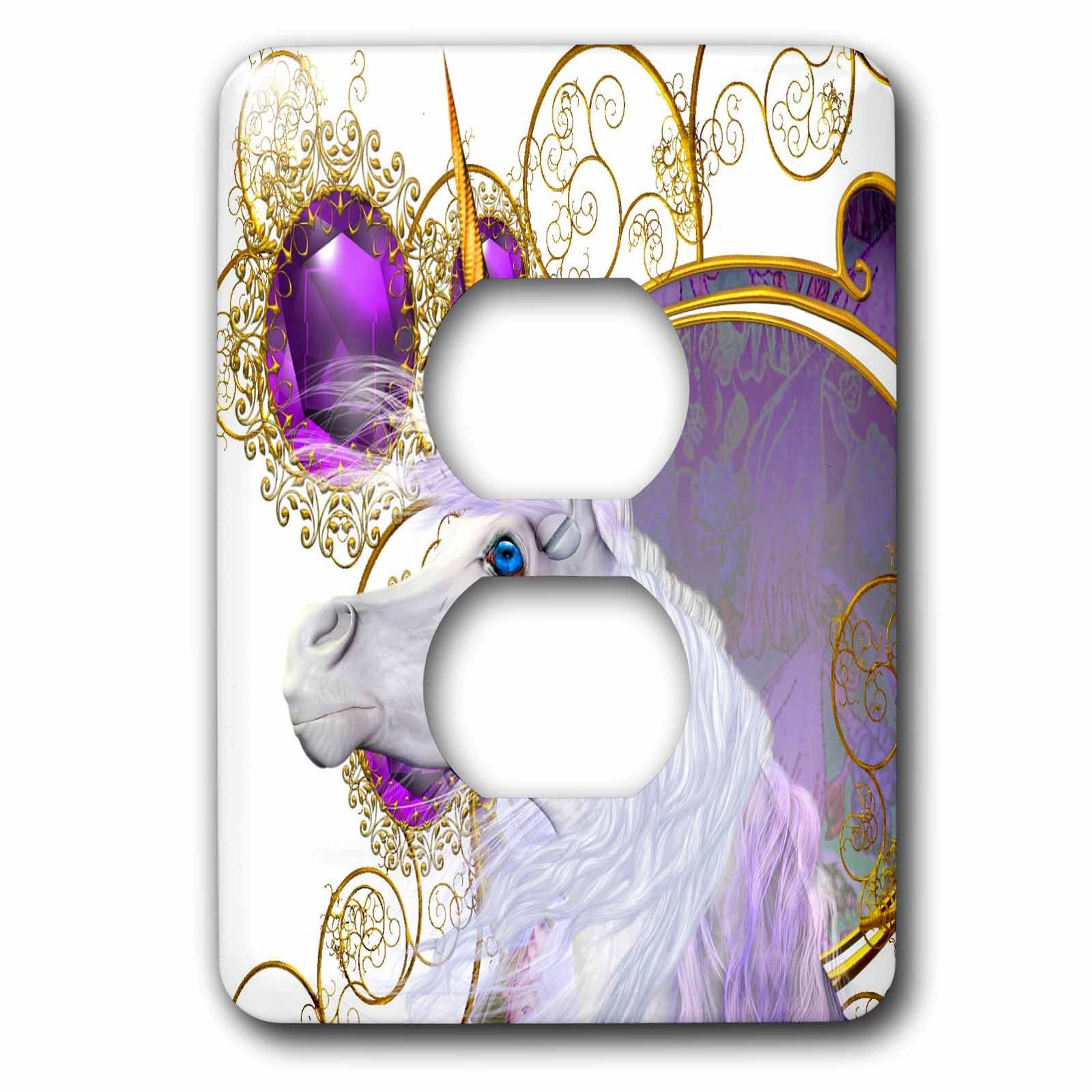 Licorne plaque de prise double pour égayer une chambre
