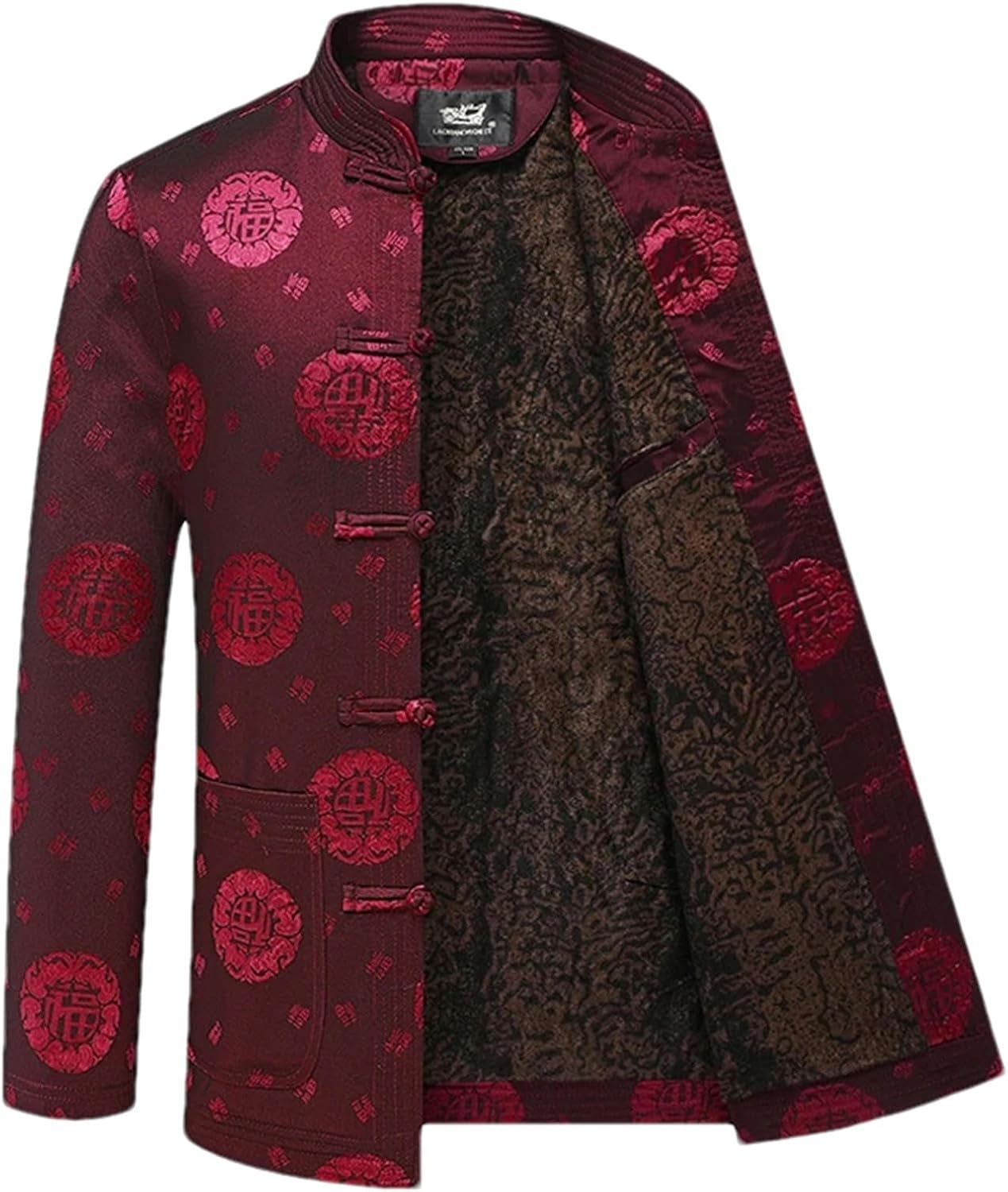 Autunm Winter Male Cotton-padded Clothes Cotton Linen Tai Chi Men Embroidery Performance Tang Suit Kung Fu