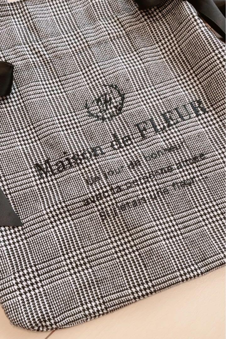 Amazon.co.jp: Maison de FLEUR ダブルリボントートバッグ ギンガム