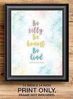 Vista 2 de Be Silly Be Honest Be Kind, 11x14 Unframed Art Print, Back to School Wall Artwork, Holiday Survival Tips, Motivational Quote, Inspiring Gift for