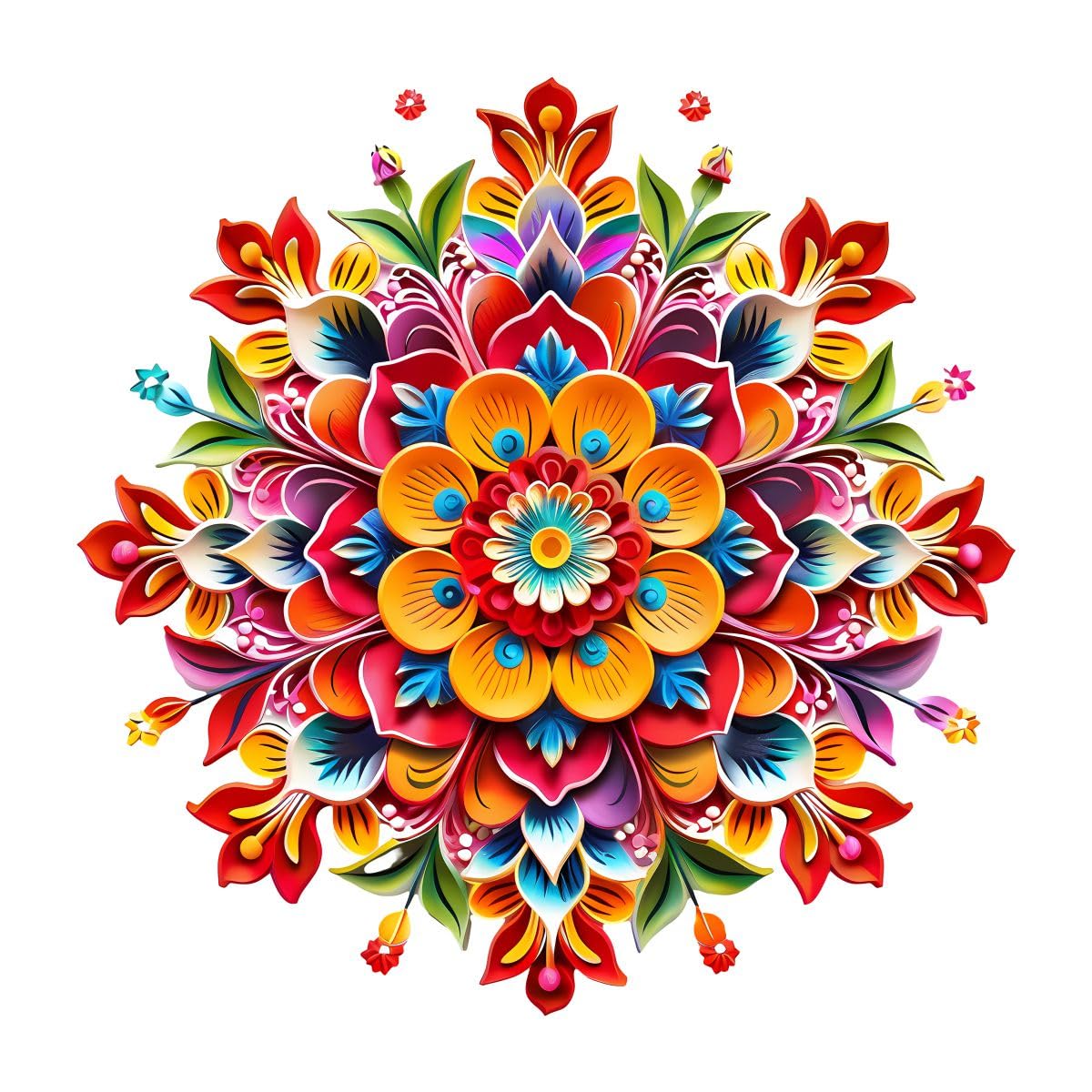 Hetshree Decor Rangoli New Modern Art & Trendy Wall Stickers for Home Decoration, Living Room, Bedroom Size -38 cm x 38 cm