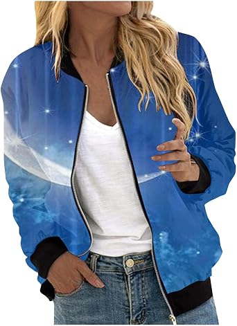 Lolvmvchi Women Autumn Fashion Leisure Square Thin Pocket Jacket Blouse Coat Baseball Top Lined Hoodie Fleece Zip Up Jac