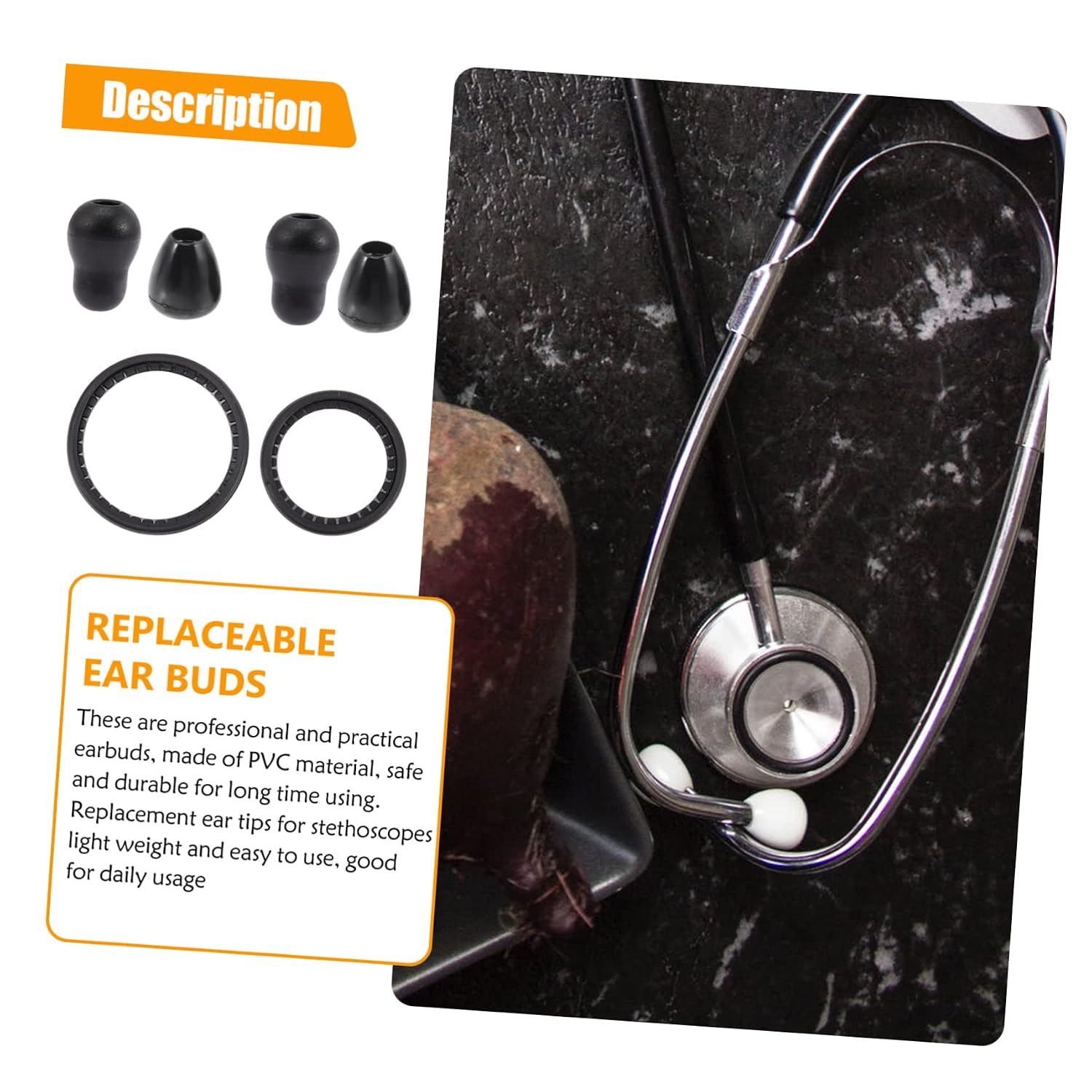 2sets Parts Kit Replacement Covers Earpieces Diaphragm for Professionals