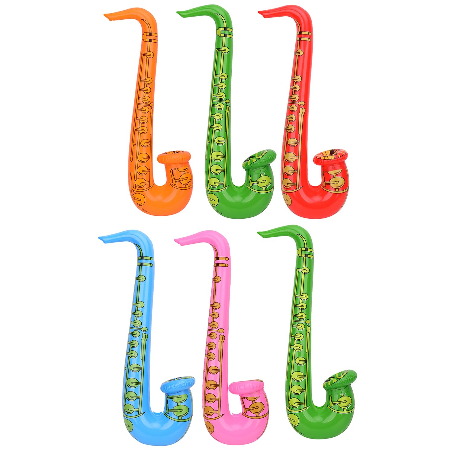WedDecorInflatables Saxophone Musical Instruments Party Bag Fillers Supplies Toys Favours Balloons For Hen Night Party, Stag Fancy Dress Accessories, Random Colour (6pcs)
