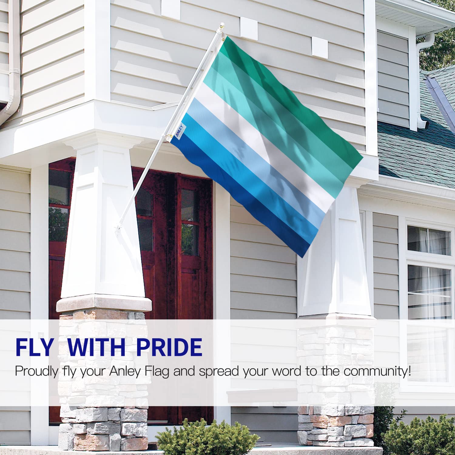Anley Fly Breeze 3x5 Foot MLM Vincian Pride Flag - odporność na blaknięcie - Płótno nagłówek i podwójne szycie - Mężczyźni kochający mężczyzn Gay LGBT Flagi Poliester z mosiężnymi przelotkami