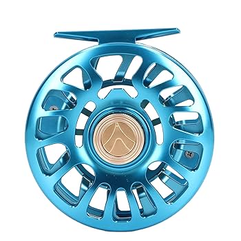 Amazon | フライ フィッシング リール ブルー 5/7 ドラッグ