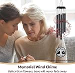 Chimes du vent de la Sympathie pour la perte d'un amour, Chimes commémoratives pour le Père Perdu Mère Amis, Souvenir Don de deuil avec carte, en mémoire Deep Tone Metal Windchime pour jardin extérieur