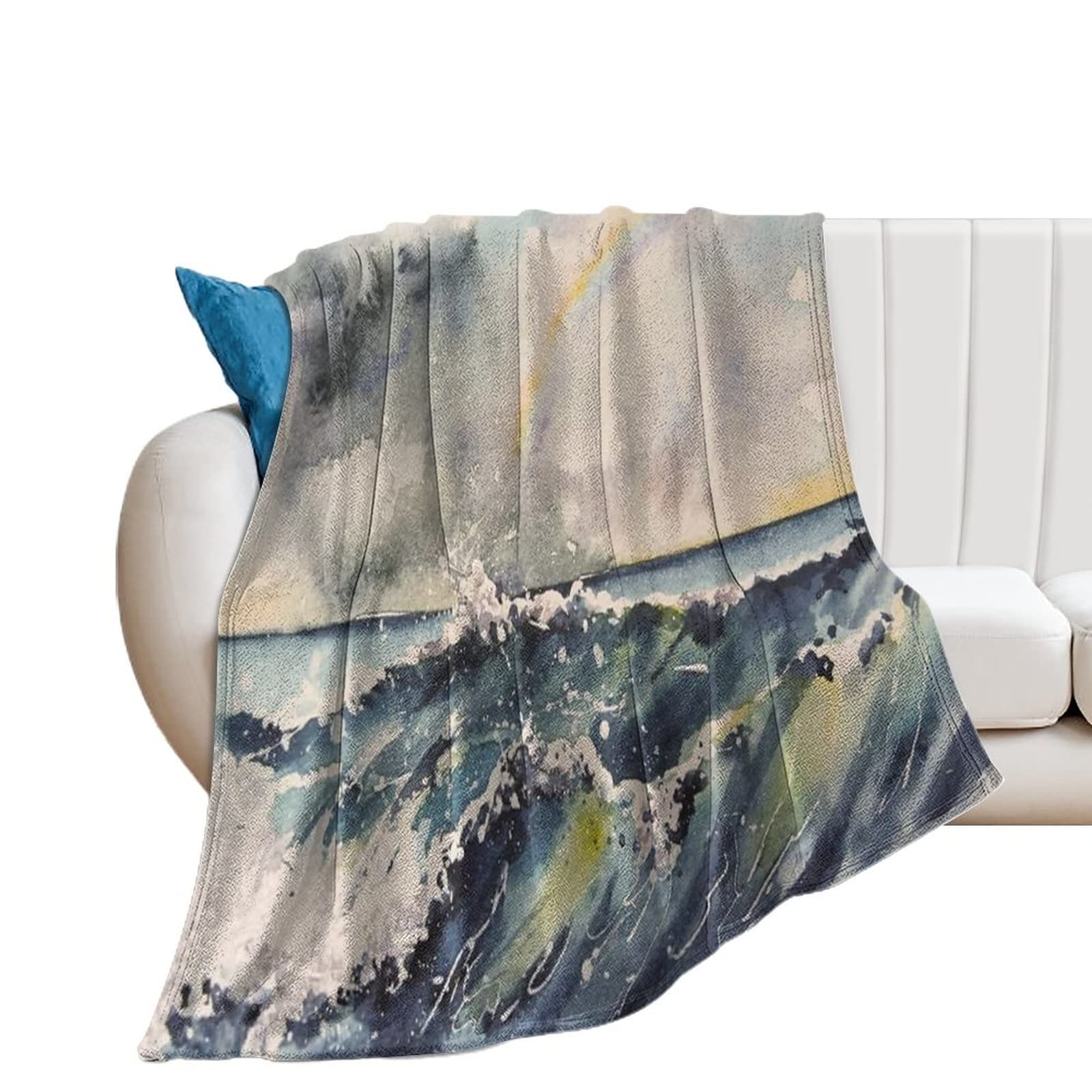 Couverture de peinture d'art de la maison en flanelle 100x127 cm pour canapé